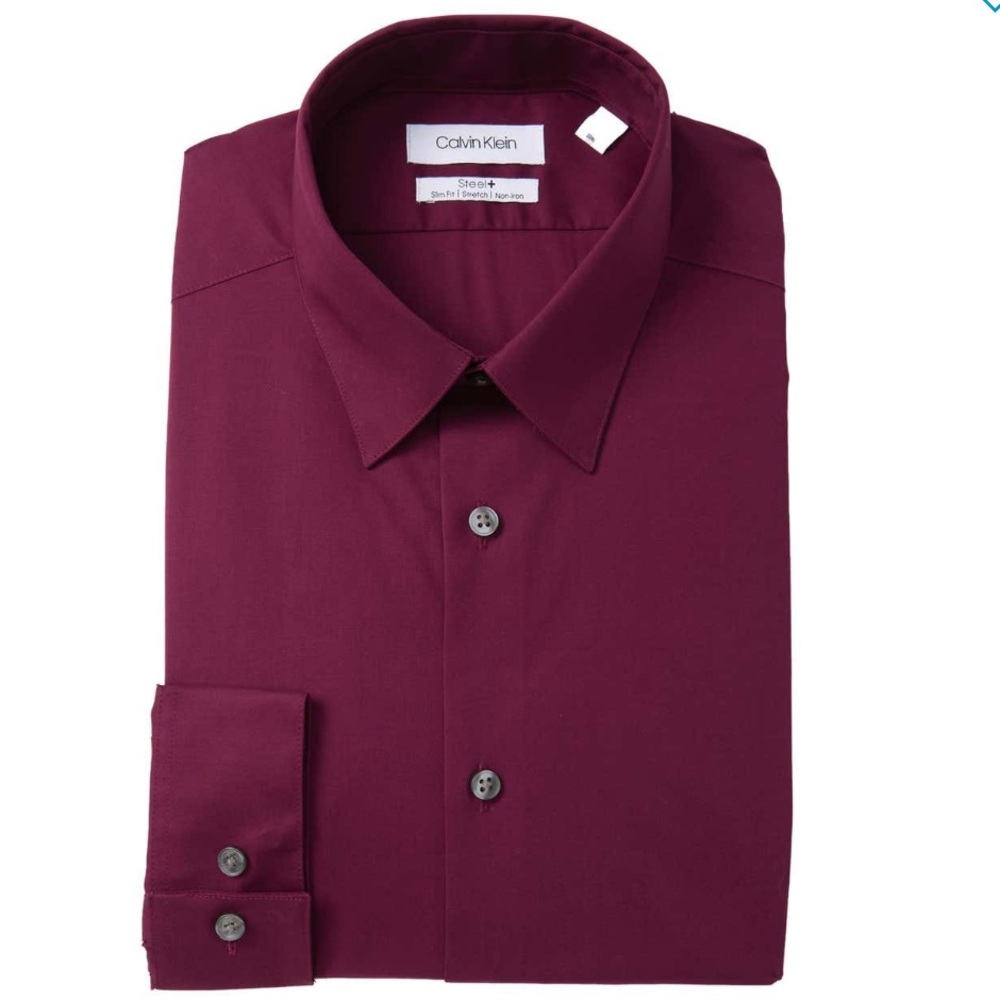 Calvin Klein Burgundy Dress Shirt